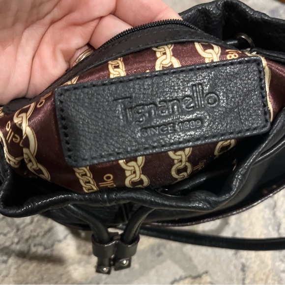 Tignanello Black Pebble Leather Shoulder Satchel Bag Purse Women’s Magnetic - Picture 8 of 11